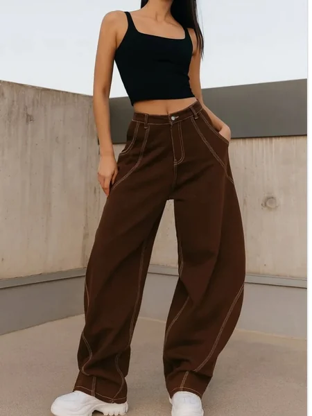 Brown Balloon Jeans