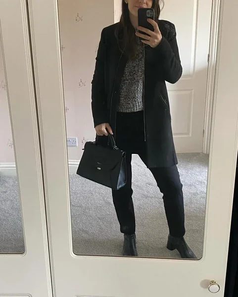 Slim-Fit Essential Black Trousers