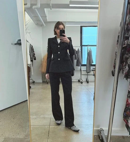 Tapered Houndstooth Trousers