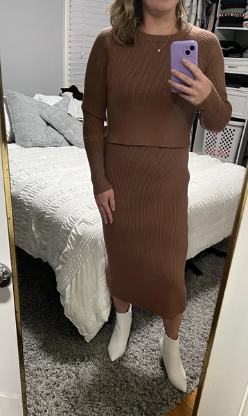 Rib Knit 2-Piece Sweater Set
