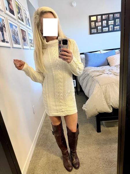 Boho Outfit with Turtleneck Ribbed Sweater