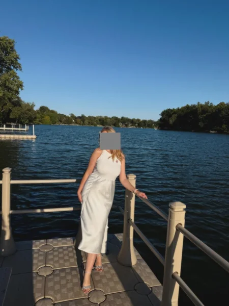 Elegant Satin Midi Skirt Outfit – Chic & Flowy High-Waist Look for Women