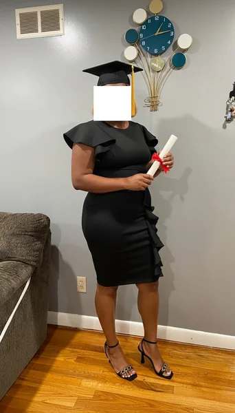 Vintage Peplum Midi Dress – Elegant Graduation Outfit