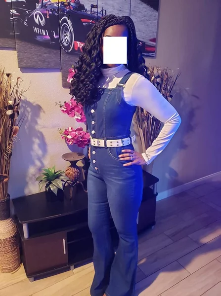 Button-Down Denim Jumpsuit for a Chic Winter Jeans Outfit