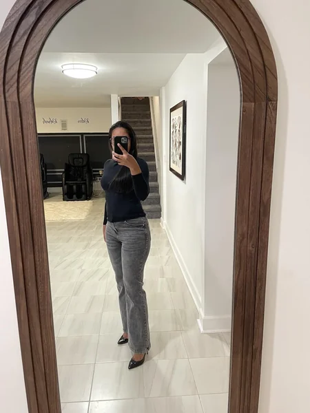 Chic Winter Look with High-Waisted Flare Jeans