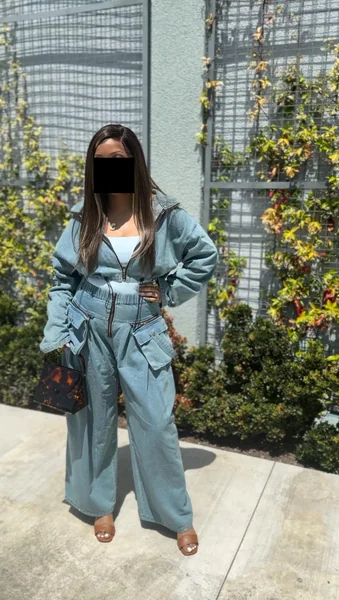 Denim Jacket & Wide-Leg Jean Set