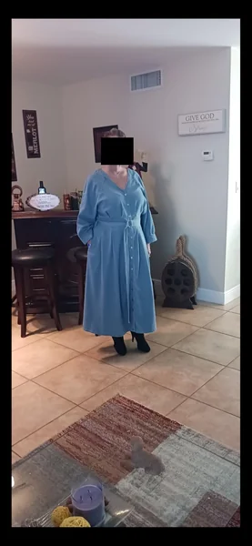 Jean Shirt Dress Winter Outfit with Belted Denim Layers