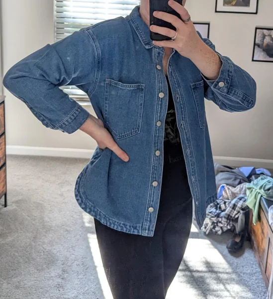 Oversized Denim Shirt Jacket with Jeans