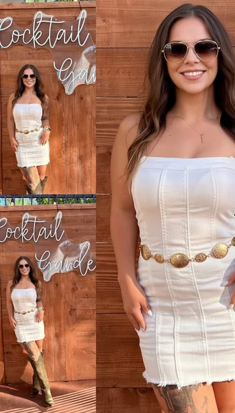 Strapless Denim Corset Mini Dress