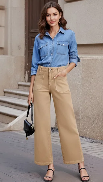 Loose Fit High Waist Wide Leg Jeans Outfit