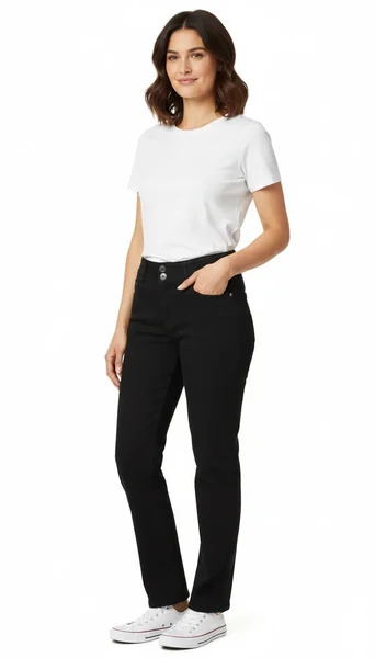 Mid-Rise Curvy Straight Jeans Outfit