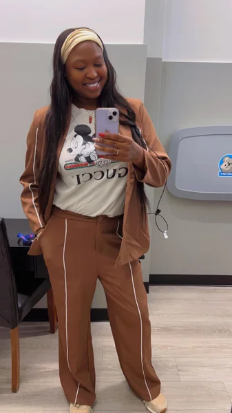Oversized Brown Blazer with Wide-Leg Pants