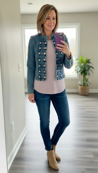 Casual Denim jeans Jacket Outfit