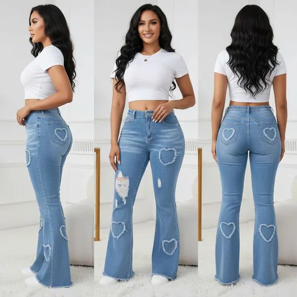 Slimming High-Waist Flare Jeans