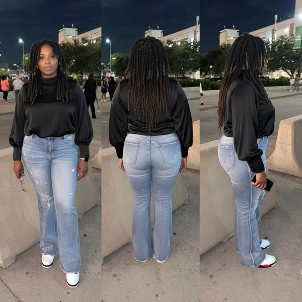 90s Vintage Ripped Flare Jeans