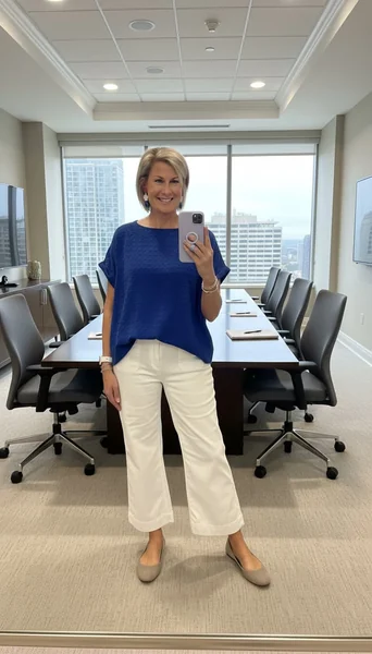 Cropped Wide-Leg Jeans for a Chic Office Look