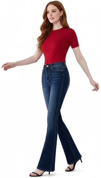 Curvy Bootcut Flare Jeans Outfit