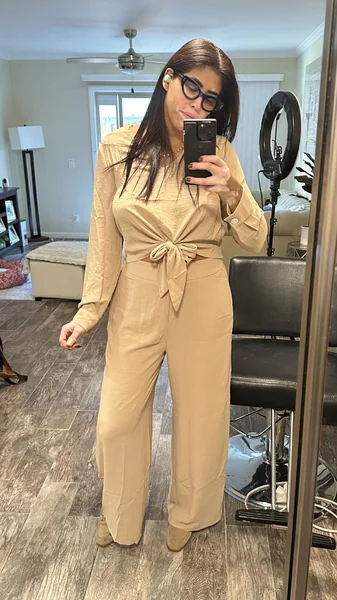 Strappy Crop Top with Wide-Leg Jeans