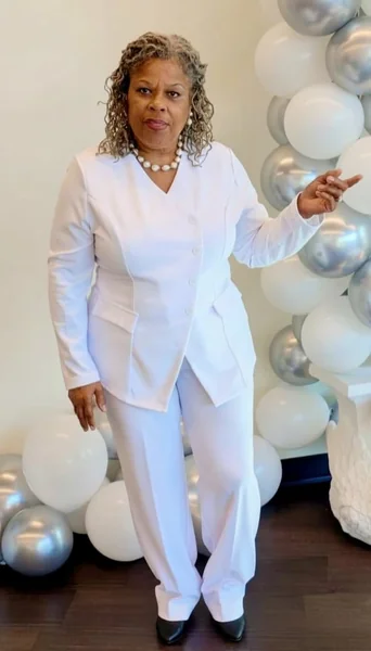 White Blazer & Wide-Leg Pants Suit