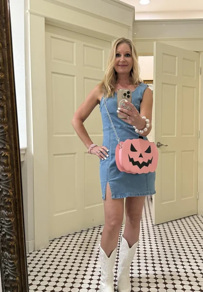 Sleeveless Split Denim Mini Dress