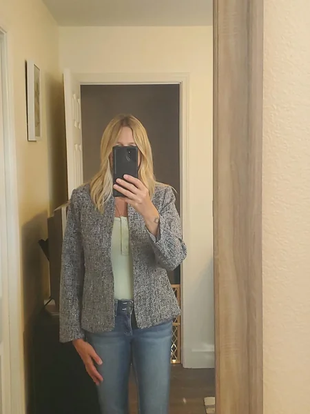 Tweed Open-Front Blazer – Casual & Office Outfit