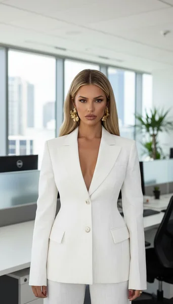 Denim Two-Piece Suit for Modern Business Casual