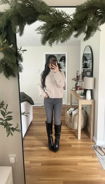 Gray High Waisted Skinny Jeans