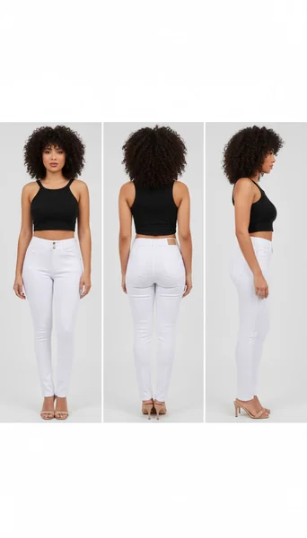 High-Waisted Skinny White Jeans
