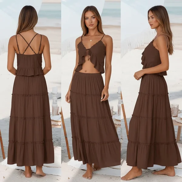 Effortless Brown Boho Maxi Look