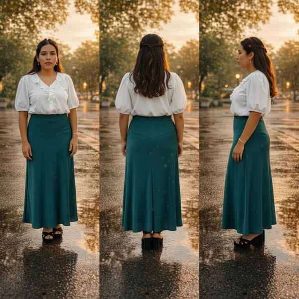 Elegant Black Satin Maxi Skirt