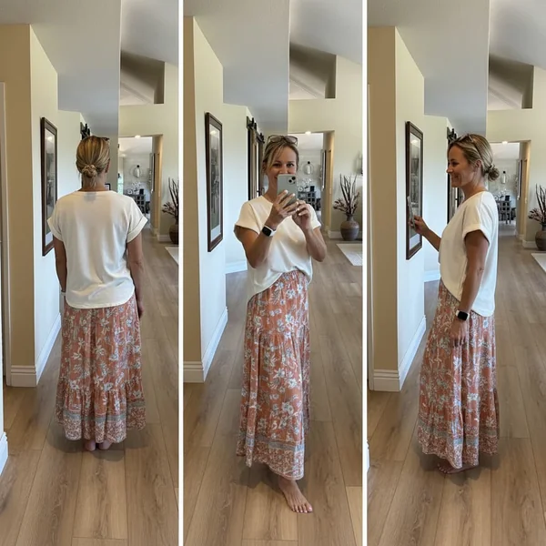 Floral A-Line Maxi Skirt Look