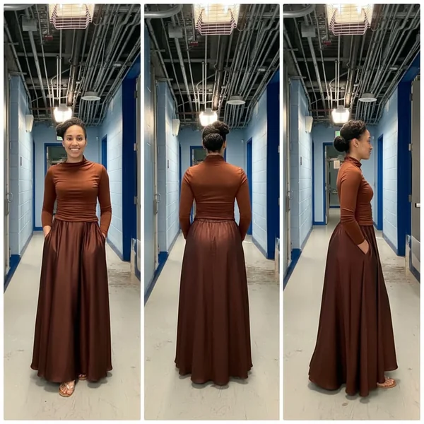 Flowy Satin Office Maxi Skirt