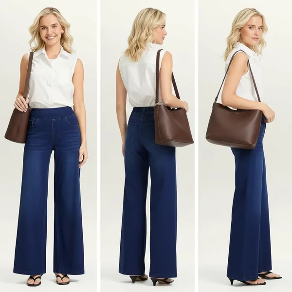 High Waist Blue Baggy Jeans