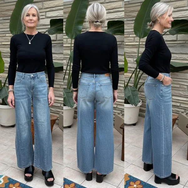 High-Waisted Barrel Flare Jeans