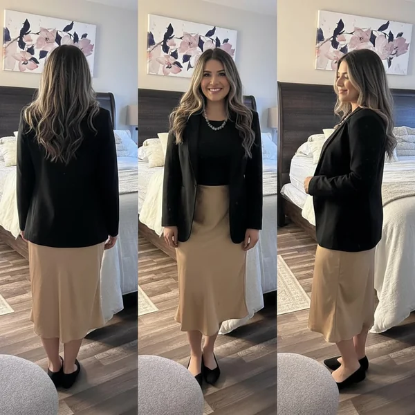 Elegant Brown Satin Midi