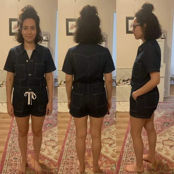 Denim Crop Shirt Set