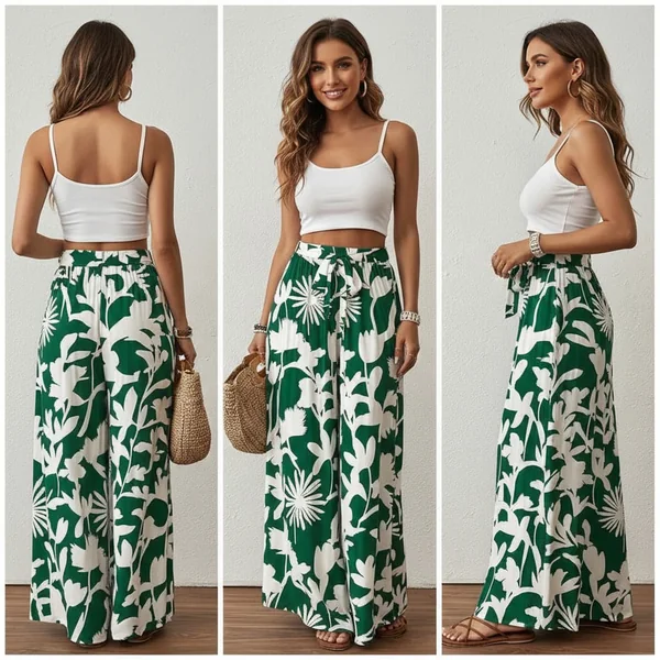 Floral Wide Leg Pants