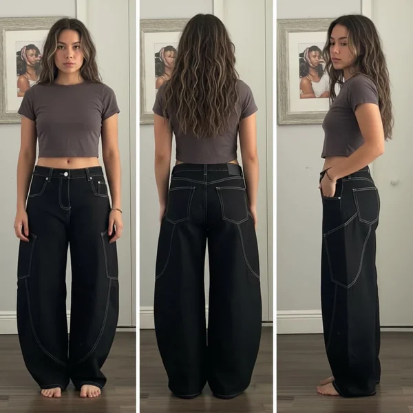 Unisex Baggy Barrel Jeans