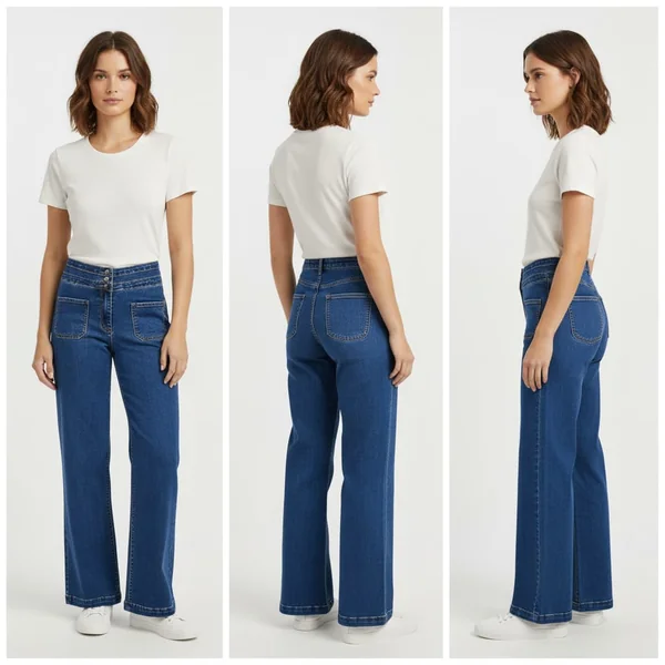 High Waist Blue Denim