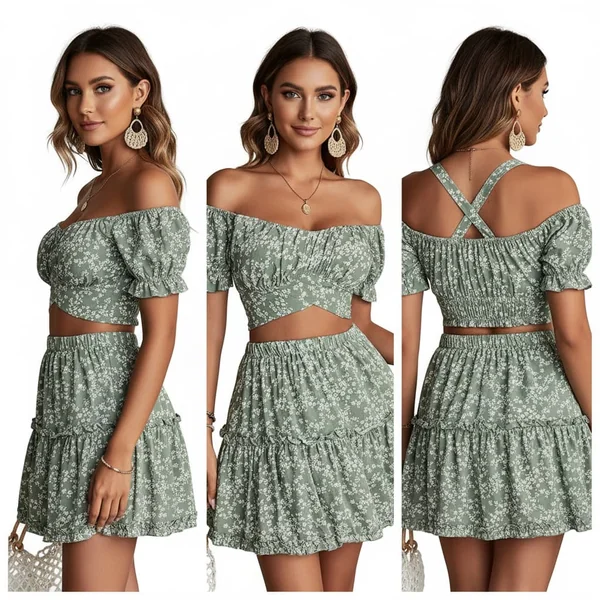 Floral Off-Shoulder Set