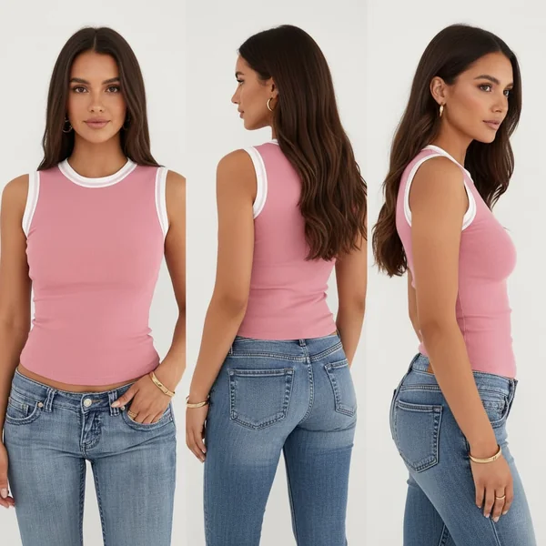 High Neck Ribbed Tank