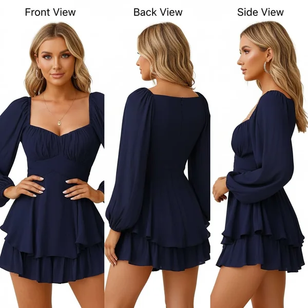 Navy Off-Shoulder Romper