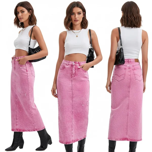 Distressed Back-Slit Denim