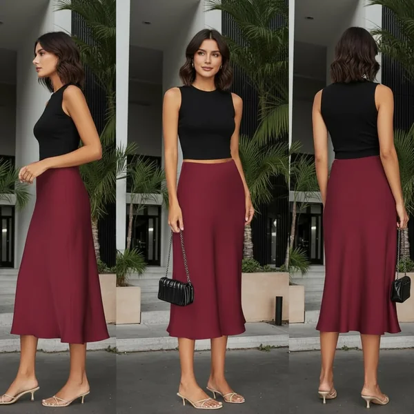 Leopard Satin Slik Fall Midi