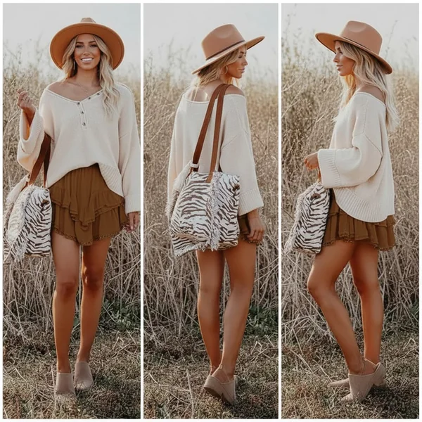 Boho Brown Skort Style