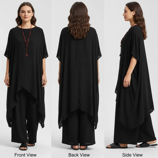 Linen Tunic & Wide-Leg Pants Set