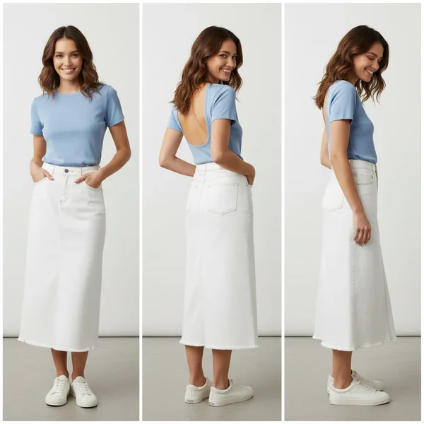 Vintage Denim Maxi Skirt Outfit