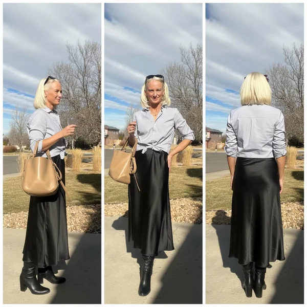 Flowy Satin A-Line Skirt