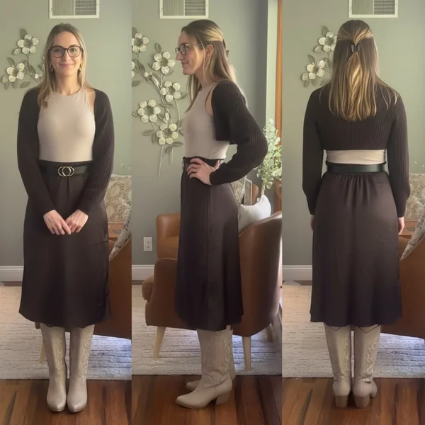 Slit Satin Work Midi Skirt