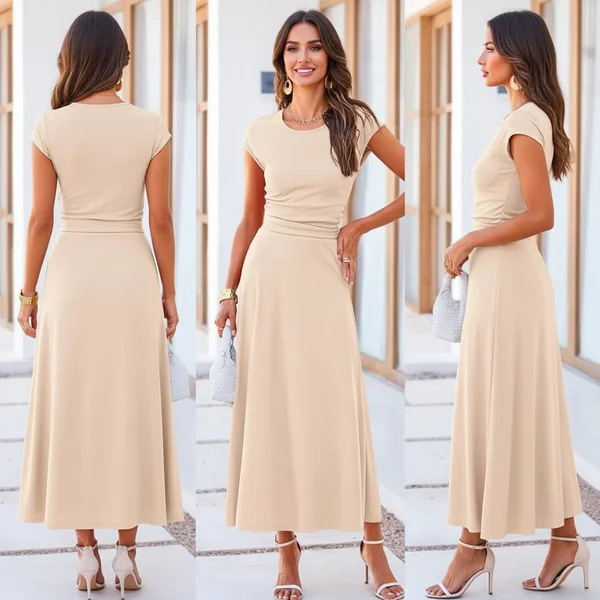 Beige Two-Piece Skirt Set Look